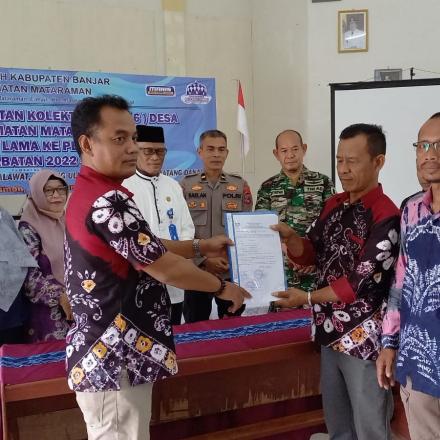 SERAH TERIMA JABATAN KEPALA DESA TERPILIH  PERIODE 2022-2028 KECAMATAN MATARAMAN